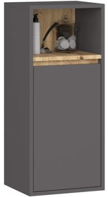 Kúpeľňová zostava VAMI s otvormi na umývadlo, grafitová / sivá / dub artisan