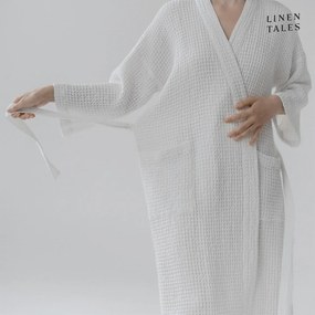 Biely župan veľkosť L/XL Honeycomb - Linen Tales