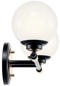 Kichler KL-BENNO2-BK-CPZ-LED Kúpeľňové svietidlo BENNO 2xLED/3W/230V čierna/zlatá IP44