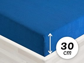 Froté napínacie prestieradlo na vysoký matrac FR-016 Modré 180 x 200 - výška 30 cm