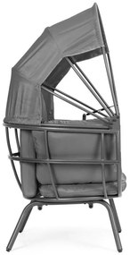 ZÁHRADNÉ KRESLO SO SKLADACOU STRIEŠKOU BAZIL ŠEDÉ