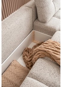 Béžová rozkladacia modulárna rohová pohovka s úložným priestorom (pravý roh) Lulu – Miuform