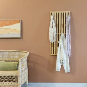 Vešiakový panel z dubového dreva v prírodnej farbe 46x100x8 cm Parco – Spinder Design