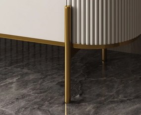 EXKLUZÍVNA KOMODA LORAN BIELA + ZLATÉ DOPLNKY 150 cm