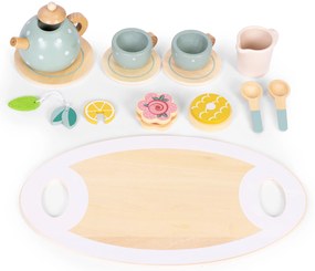 Detský drevený čajový servis 14 ks ECOTOYS