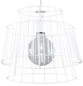 Závesné svietidlo Gate, 1x biele drôtené tienidlo