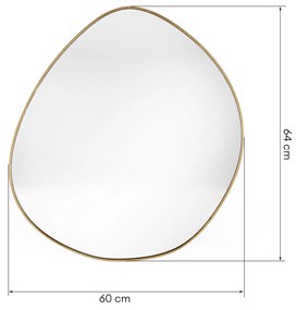 Dekorativní nástěnné zrcadlo Alonzo 64x60 cm zlaté