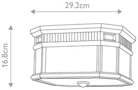Feiss FE-COTSLN-F-BK-Vonkajšie stropné svietidlo COTSWOLD LANE 2xE27/60W/230V IP44