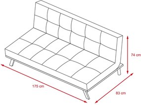 Rozkladacia pohovka Catini NIKLAS - Tmavo sivá