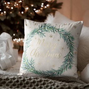 EUROFIRANY VIANOČNÁ DEKORAČNÁ OBLIEČKA NA VANKÚŠ MERRY1 45X45 CM VZOROVANÁ