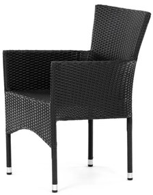 Autronic BONTEC Záhradná stolička, kov, polyratan, čierna, AZC-S2117 BK Farba: Čierna