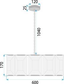 Toolight Toolight, stropné svietidlo 60cm 6xE14, APP1797-8CP, zlatá matná, OSW-04569