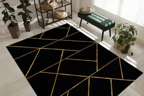 Koberec EMERALD exkluzívne 1012 glamour, štýlový geometrický čierna / zlato Veľkosť: 120x170cm