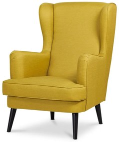 Křeslo ušák, žlutá látka, AK-A1318 YEL2