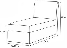 Čalúnená jednolôžková posteľ DELILAH 1, Cosmic10, 80x200