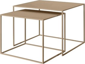 Svetlohnedé kovové konferenčné stolíky v súprave 2 ks 50x60 cm Fera – Blomus