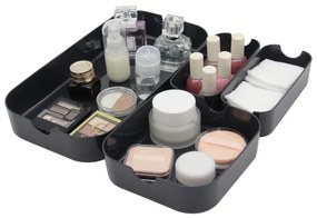 Organizér do zásuvky, do kuchyne aj do kúpeľne, sada 4 ks ESSENTIAL, čierna