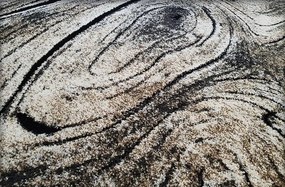 HU Okrúhly Hnedý moderný koberec Loft 260 vzor dreva