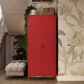 Šatníková skriňa FLAVIO, 800 x 1850 x 450 mm, Modern: červený farba