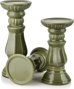 Keramický svietnik Yarine 25,5 cm zelený