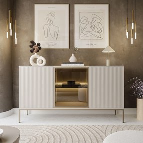 Komoda ADRIENNE s LED osvetlením kašmír 154cm