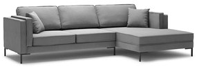 Sivá rohová pohovka Milo Casa Attilio, pravý roh