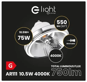 Halogénová LED žiarovka GU10 neutrálna 4000k 10,5w 550 lm biela