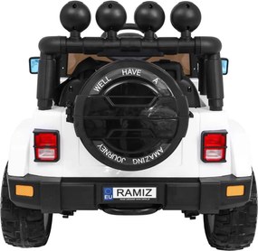 Ramiz Detské terénne auto Full Time 4WD biele na diaľkové ovládanie + pohon 4x4 + LED audio + úložný priestor
