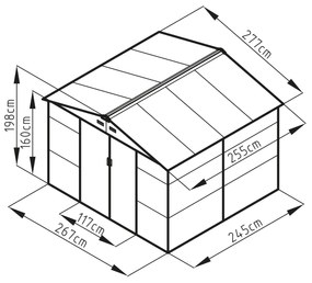 Záhradný domček G21 GAH 706 - 277 x 255 cm, šedý
