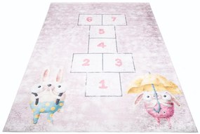 Detský koberec s motívom zvieratiek a hry škôlka Šírka: 80 cm | Dĺžka: 150 cm