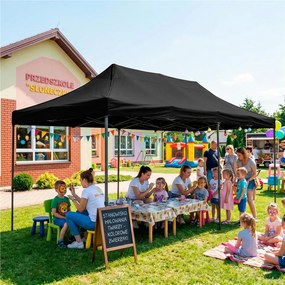 SPRINGOS Nožnicový záhradný stan 3×6 m – čierny, obchodný pavilón na podujatia GP0008