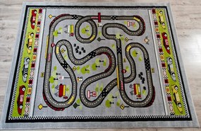 HU Viacfarebný detský koberec Kids závodná dráha Rozmer: 60x100 cm