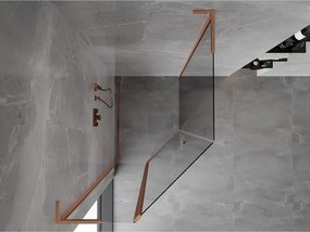 Mexen Mist L, päťuholníkový sprchový kút s krídlovými dverami, 80 x 90 cm, 8mm číre sklo, medený profil, 8A8L-080-090-65-00