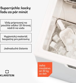 Klarstein Icefestival Cube, výrobník ľadu, 195 W, nádrž 1,9 l, 20 kg/24 h