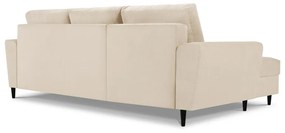 Béžová menčestrová rozkladacia/s úložným priestorom rohová pohovka (ľavý roh/s leňoškou) Kyoto – Cosmopolitan Design