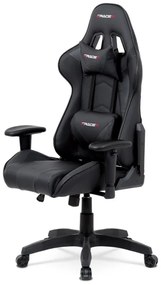 Kancelářská židle houpací mech., černá koženka, plast. kříž