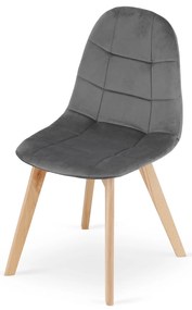 Jedálenský set 1 + 4, biely stôl ADRIA 120x80 cm + tmavosivá zamatová stolička BORA