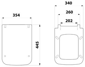 Aqualine Aqualine, BENE WC sedátko, Soft Close, biela/chróm, KC0503