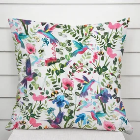 Biante Bavlnená obliečka na vankúš Sandra SA-495 Dúhové kolibríky medzi kvetmi 60 x 60 cm