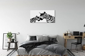 Sklenený obraz maľované zebra 125x50 cm