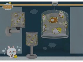 Dalber 41769E - Detská nástenná lampa KAWAII FRIENDS 1xE27/15W/230V šedá