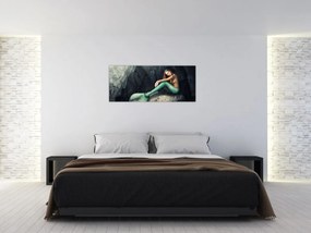 Obraz - Morská panna na skale (120x50 cm)