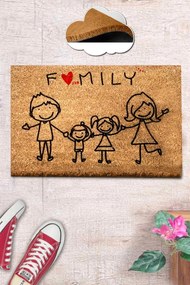 Rohožka Nuclear Family 40 x 60 cm hnedá