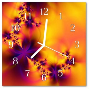 Nástenné sklenené hodiny Kvety 30x30 cm