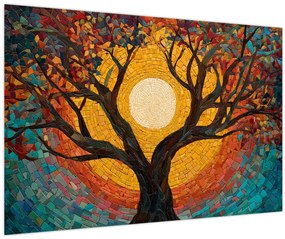 Obraz - Slnko v korune stromu života (90x60 cm)
