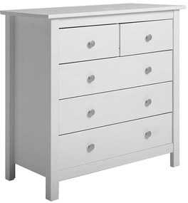 Biela vysoká komoda z borovicového dreva 79x80 cm Berna – Marckeric