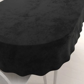 Biante Zamatový oválny obrus Velvet Prémium SVP-023 Čierny 140x220 cm