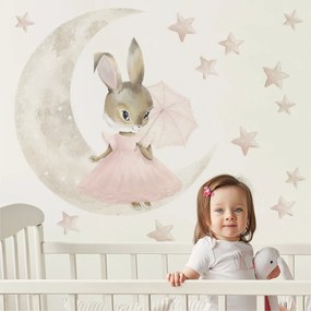 Gario Detská nálepka na stenu Zajačik na mesiaci