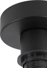 Stropné svietidlo matná čierna s bielym tienidlom 45 cm - Combi