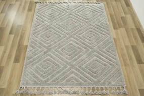 Koberec Berber 7061 l. Romby 3D jasný sivý